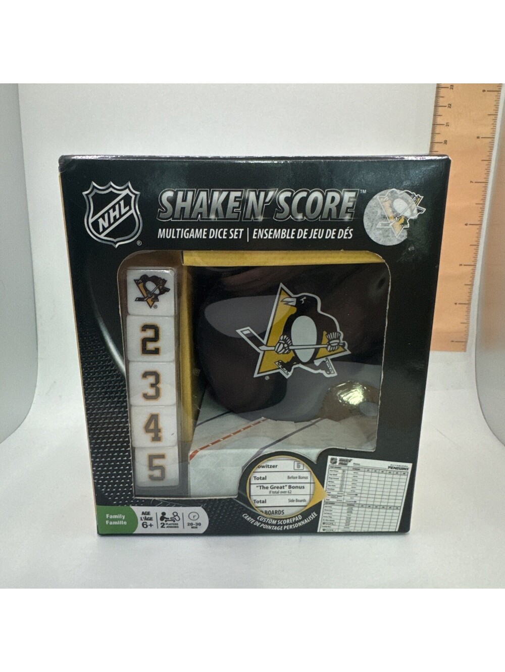 NHL Shake And Score Multi game Dice Set - Pittsburg Penguins